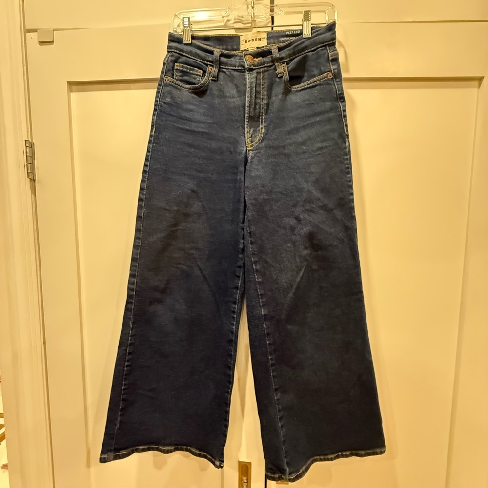 Boden indigo high rise wide leg jeans size 27 inseam 30